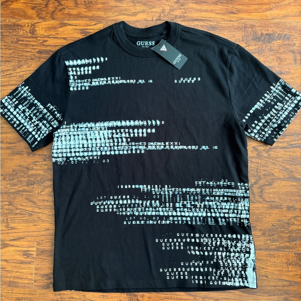 Guess Black Tee with White Logo